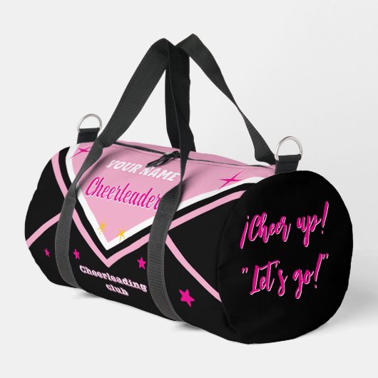 cheerleader bag, personalize pink, white & black  ダッフルバッグ (左コーナー)