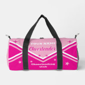 cheerleader bag, personalize pink, white & black  ダッフルバッグ (正面)