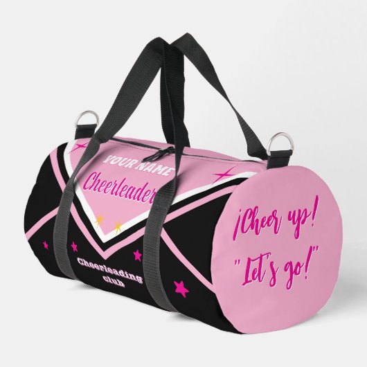 cheerleader bag, personalize pink, white & black  ダッフルバッグ (左コーナー)