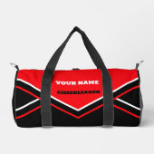 cheerleader bag, personalize red, white & black ダッフルバッグ (正面)