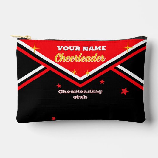 cheerleader bag, personalize red, white & black du アクセサリーポーチ (正面)