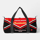 cheerleader bag, personalize red, white & black du ダッフルバッグ (正面)