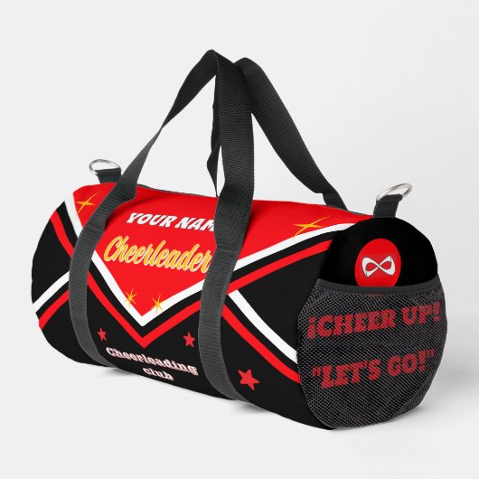 cheerleader bag, personalize red, white & black du ダッフルバッグ (右コーナー)