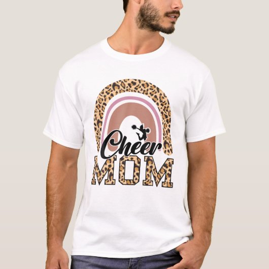 Cheerleader Cheerleading - Cheer Mom Leopard Tシャツ (正面)