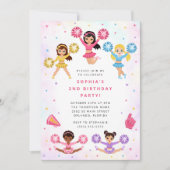 Cheerleader Girl Birthday Party Invitation 招待状 (正面)