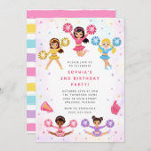 Cheerleader Girl Birthday Party Invitation 招待状 (正面/裏面)