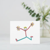 Cheerleader Leaping Stick Figure ポストカード (スタンド正面)