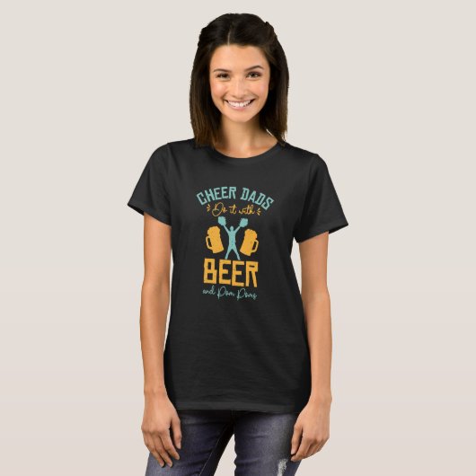 Cheerleader Proud Cheer Dad Cheerleading Beer Tシャツ (正面フル)