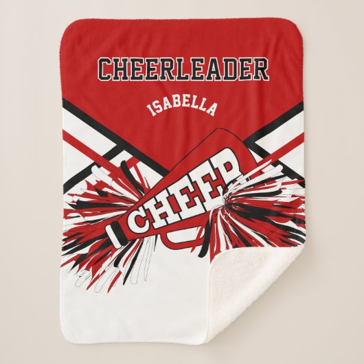 Cheerleader 📣 Red, White & Black シェルパブランケット (正面)