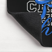Cheerleading Cheer Blue Coquette Bow Cheerleader F マウスパッド (コーナー)