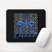Cheerleading Cheer Blue Coquette Bow Cheerleader F マウスパッド (マウス)