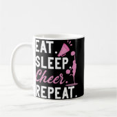 Cheerleading Dance Cheerleader Girls Eat Sleep Che コーヒーマグカップ (左)