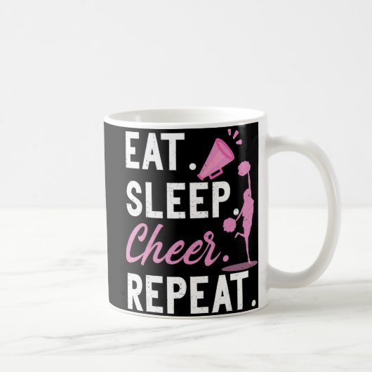 Cheerleading Dance Cheerleader Girls Eat Sleep Che コーヒーマグカップ (右)