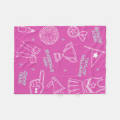 Cheerleading Doodle Cheer Team Senior Gift フリースブランケット (正面(横))