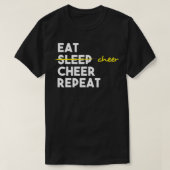 Cheerleading Eat Cheer Repeat Cheerleader  Tシャツ (デザイン正面)