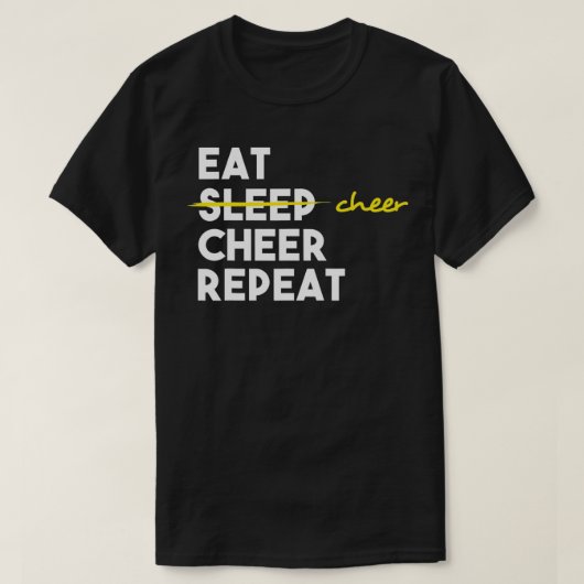 Cheerleading Eat Cheer Repeat Cheerleader  Tシャツ (デザイン正面)