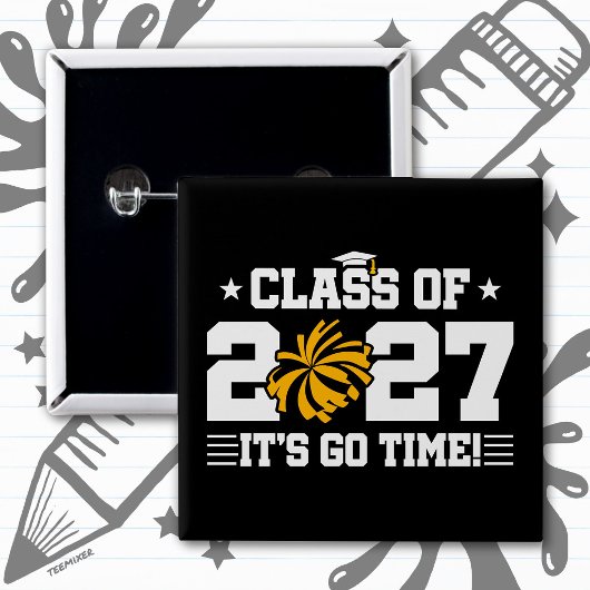 Cheerleading Graduation Time Senior Class of 2027 缶バッジ