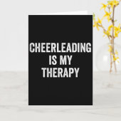 Cheerleading Is My Therapy Funny Saying Cheerleade カード (黄色い花)