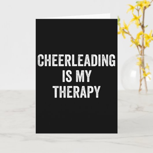 Cheerleading Is My Therapy Funny Saying Cheerleade カード (黄色い花)
