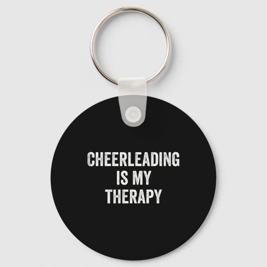 Cheerleading Is My Therapy Funny Saying Cheerleade キーホルダー (正面)