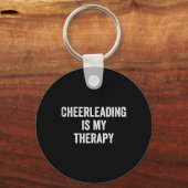 Cheerleading Is My Therapy Funny Saying Cheerleade キーホルダー (正面)
