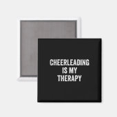 Cheerleading Is My Therapy Funny Saying Cheerleade マグネット (正面/裏面)