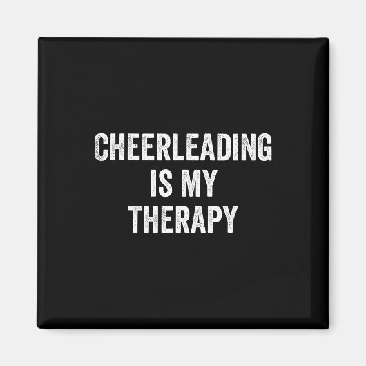 Cheerleading Is My Therapy Funny Saying Cheerleade マグネット (正面)