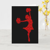 Cheerleading Lovers Valentine Hearts Love Cheerlea カード (黄色い花)