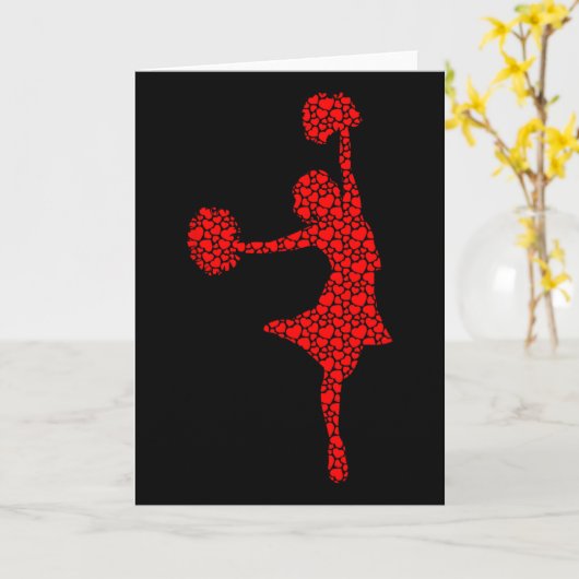 Cheerleading Lovers Valentine Hearts Love Cheerlea カード (黄色い花)