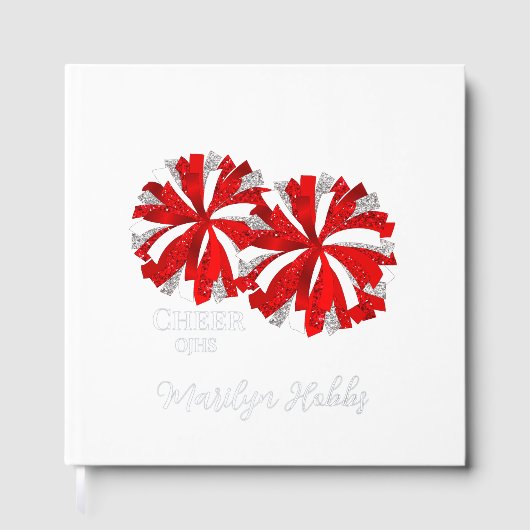 Cheerleading Pom Poms Personalized Foil Scrapbook ゲストブック (正面)