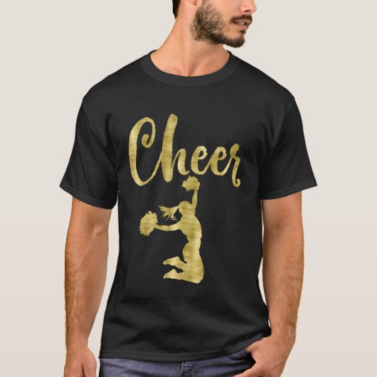 Cheerleading Script Cheer Dark Yellow Tシャツ (正面)