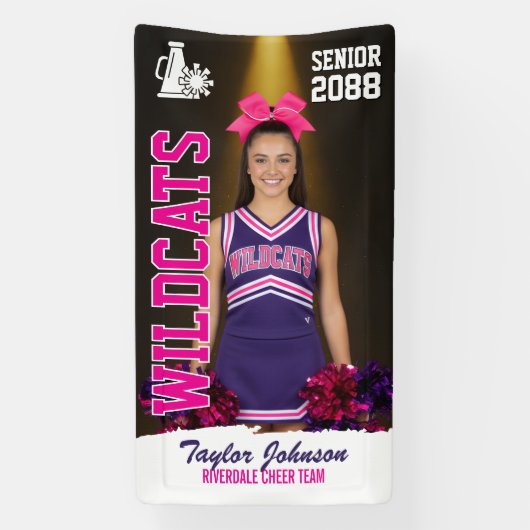 Cheerleading Senior Cheer Team Custom Sports Photo 横断幕 (縦)