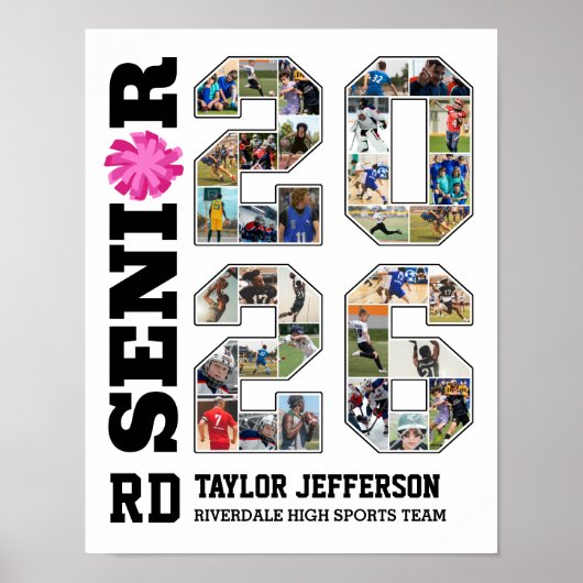 Cheerleading Team Senior 2026 Sports Photo Collage ポスター (正面)
