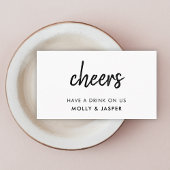 Cheers | シンプルな結婚式ドリンクバウチャーカード 割引カード