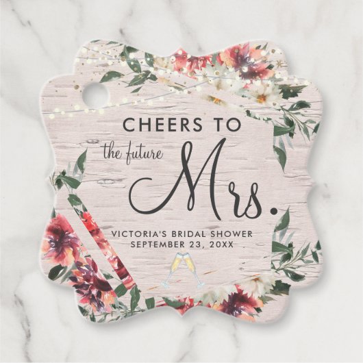 Cheers | 結婚前夜パーティーのギフトに添えるタグ フェイバータグ (正面)