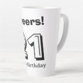 Cheers 21 birthday bold letter name boy man gifts  カフェラテマグ (右アングル)