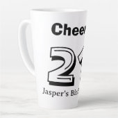 Cheers 21 birthday bold letter name boy man gifts  カフェラテマグ (左アングル)