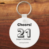 Cheers 21 birthday bold letter name boy man gifts  キーホルダー (正面)