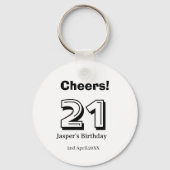 Cheers 21 birthday bold letter name boy man gifts  キーホルダー (裏面)