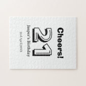 Cheers 21 birthday bold letter name boy man gifts  ジグソーパズル (横)