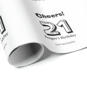 Cheers 21 birthday bold letter name boy man gifts  ラッピングペーパー (ロールコーナー)