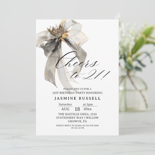 Cheers 21st Birthday Photo Invitation 招待状 (スタンド正面)