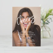 Cheers 21st Modern Photo Birthday For Her 招待状 (スタンド正面)