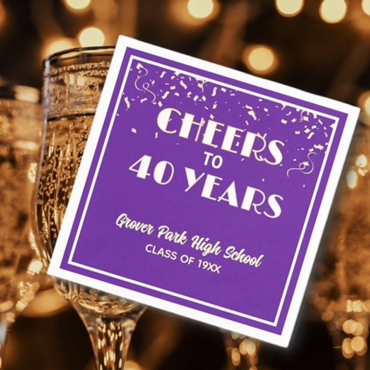 Cheers! 40年クラス同窓会  スタンダードカクテルナプキン