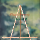 Cheers 40 happy anniversary orange green name date アクリルサイン (ニュートラル)