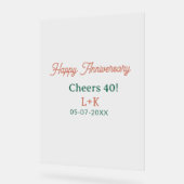 Cheers 40 happy anniversary orange green name date アクリルサイン (傾斜)