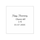 Cheers 40 happy anniversary orange green name date ラバースタンプ (インプリント)