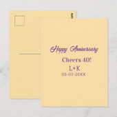 Cheers 40 happy anniversary purple orange pastel n ポストカード (正面/裏面)