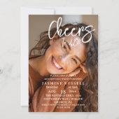 Cheers 40th Modern Photo Birthday Party Invitation 招待状 (正面)