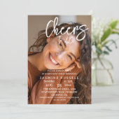 Cheers 40th Modern Photo Birthday Party Invitation 招待状 (スタンド正面)